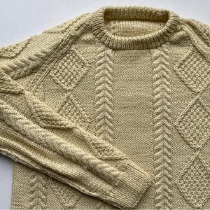 Vintage Hand Knit Aran Style Sweater